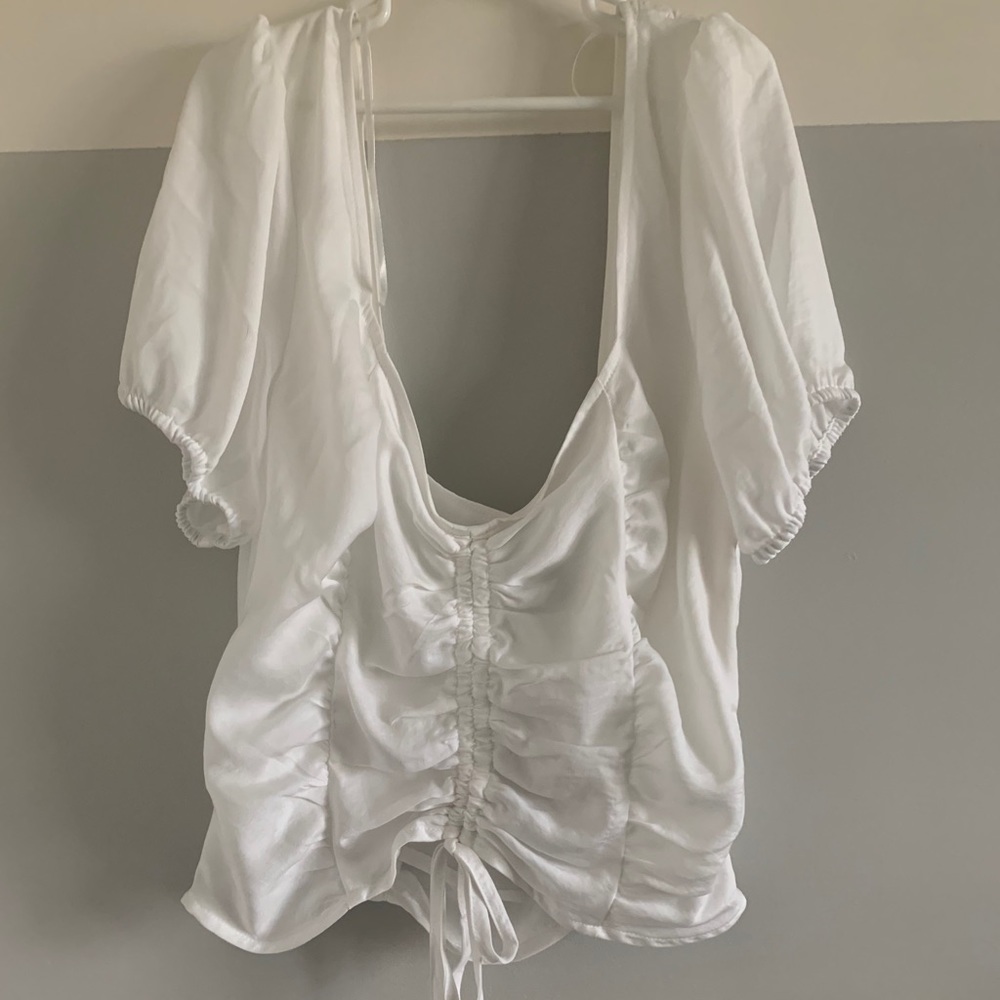 cinched peasant top NWT